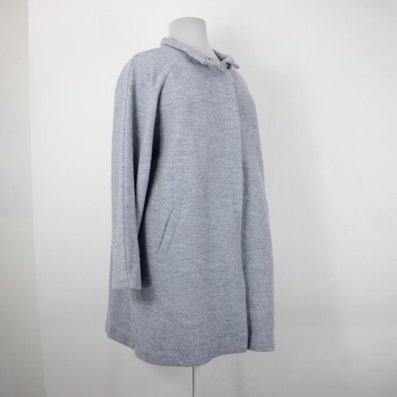 Cynthia Rowley Sz 2X Light Blue Collared Pockets Unlined 100% Wool Coat - Picture 10 of 16